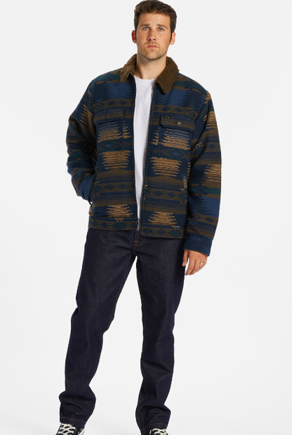 BILLABONG BARLOW SHERPA LINED JACKET, NAVY