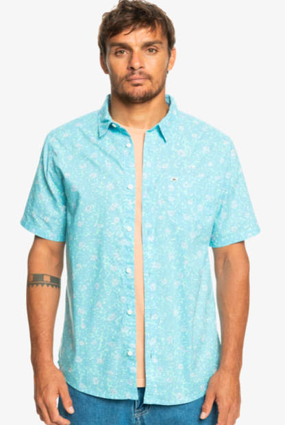 QUIKSILVER MELLOW FUZZ SHORT SLEEVE SHIRT DARK SLATE