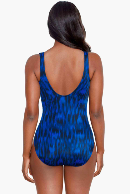 MIRACLESUIT ALHAMBRA IT'S A WRAP ONE PIECE SWIMSUIT BLUE MULTI