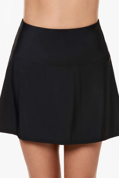 MIRACLESUIT FIT & FLAIR TUMMY CONTROL SWIM SKIRT BLACK