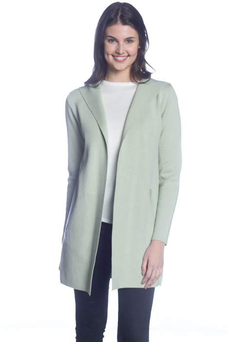 DKR & CO HOODED OPEN CARDIGAN SAGE