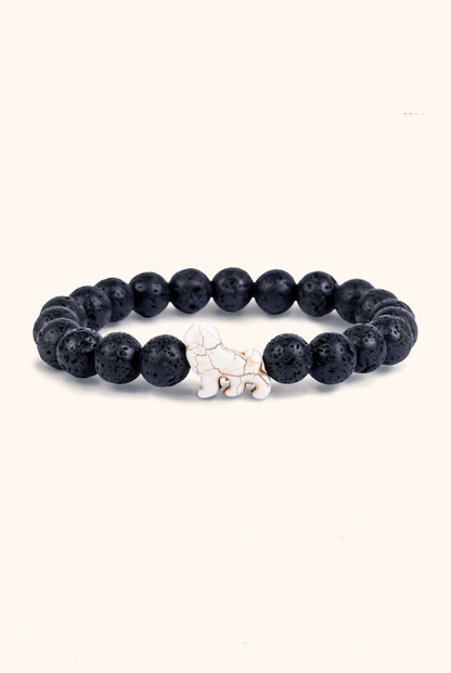 FAHLO THE EXCURSION LION TRACKING BRACELET - LAVA STONE