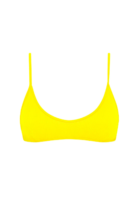 KULANI KINIS MINIMAL TIE BACK TOP SUNSHINE YELLOW RIBBED