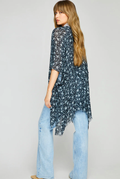 GENTLE FAWN DAWN COVER-UP BLACK DITSY