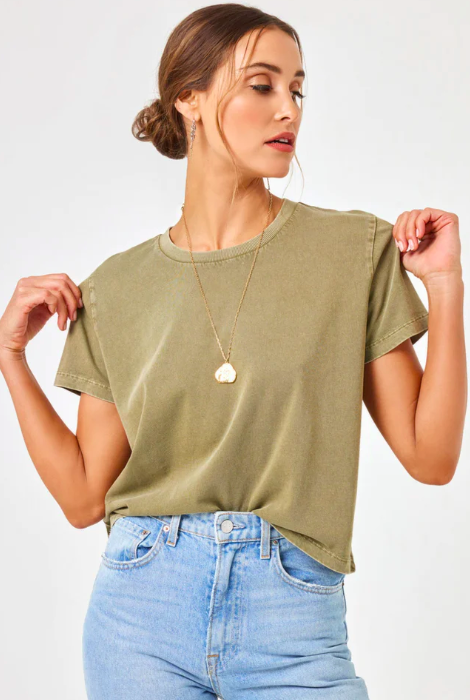 LSPACE ALL DAY TOP SHORT SLEEVE OLIVE BRANCH