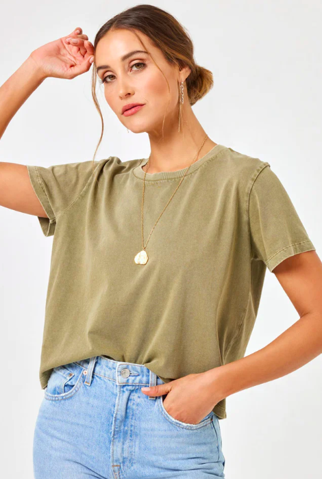 LSPACE ALL DAY TOP SHORT SLEEVE OLIVE BRANCH