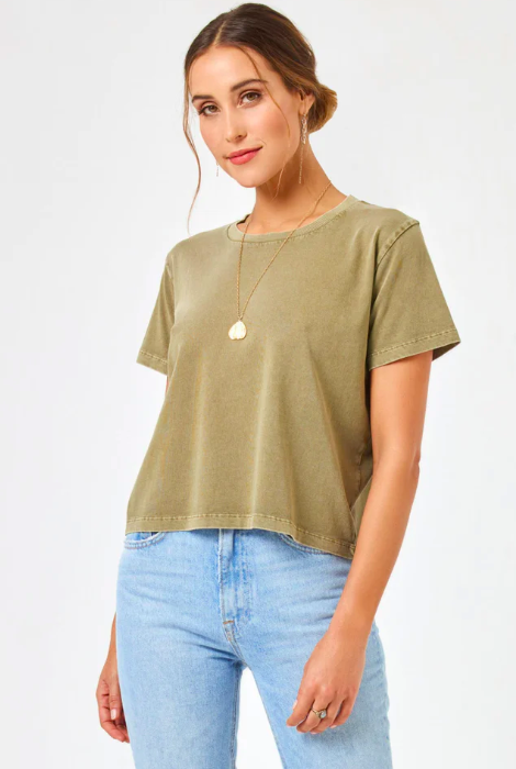 LSPACE ALL DAY TOP SHORT SLEEVE OLIVE BRANCH