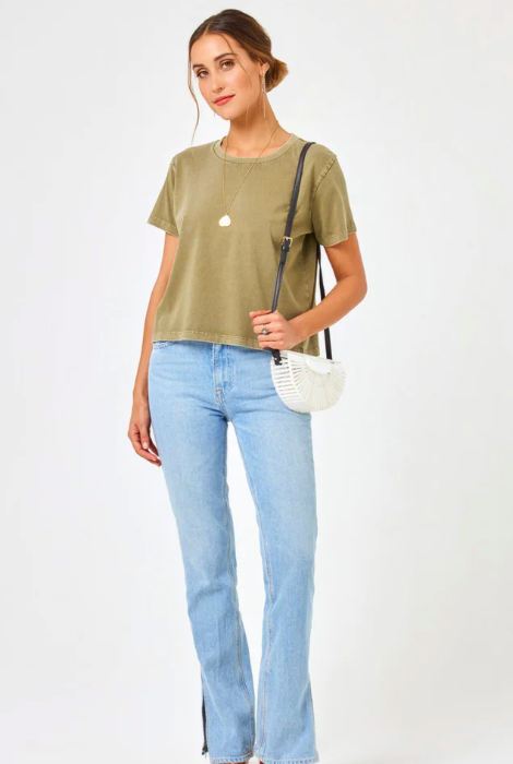 LSPACE ALL DAY TOP SHORT SLEEVE OLIVE BRANCH