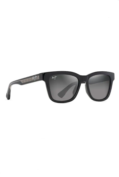 MAUI JIM HANOHANO - SHINY BLACK WITH TRANS LIGHT GREY/NEUTRAL GREY