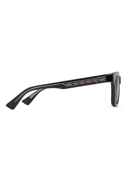 MAUI JIM HANOHANO - SHINY BLACK WITH TRANS LIGHT GREY/NEUTRAL GREY