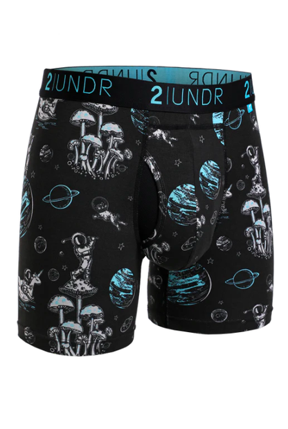 2UNDR SWING SHIFT 6" BOXER BRIEF SPACE GOLF BLACK