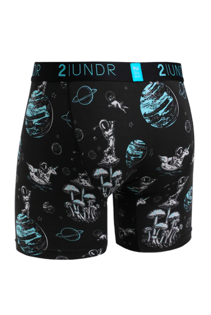 2UNDR SWING SHIFT 6" BOXER BRIEF SPACE GOLF BLACK