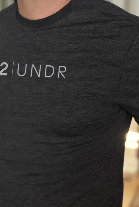 2UNDR ALL DAY BRANDED CREW TEE HEATHER CHARCOAL