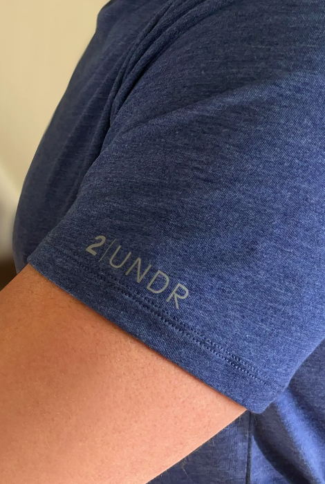 2UNDR ALL DAY BRANDED CREW TEE HEATHER NAVY