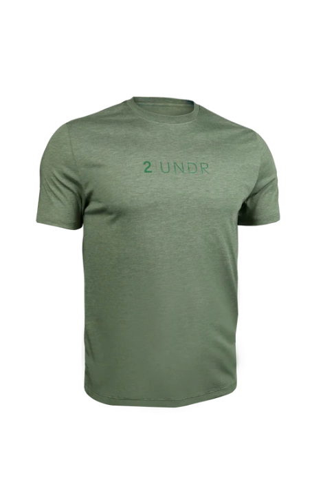 2UNDR ALL DAY BRANDED CREW TEE HEATHERED GREEN