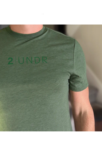 2UNDR ALL DAY BRANDED CREW TEE HEATHERED GREEN