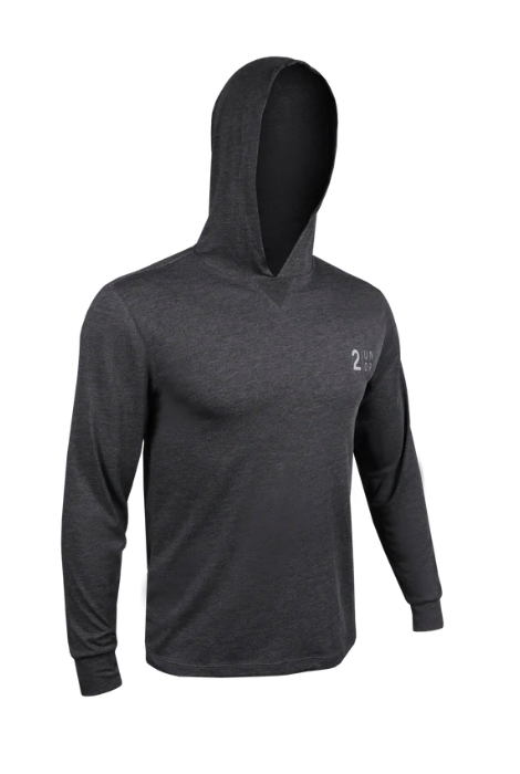 2UNDR ALL DAY BRANDED HOODED LONGSLEEVE TEE HEATHER CHARCOAL