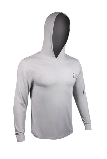 2UNDR ALL DAY BRANDED HOODED LONGSLEEVE TEE HEATHER GREY