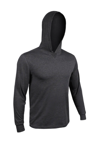 2UNDR ALL DAY LONGSLEEVE HOODED TEE HEATHER CHARCOAL