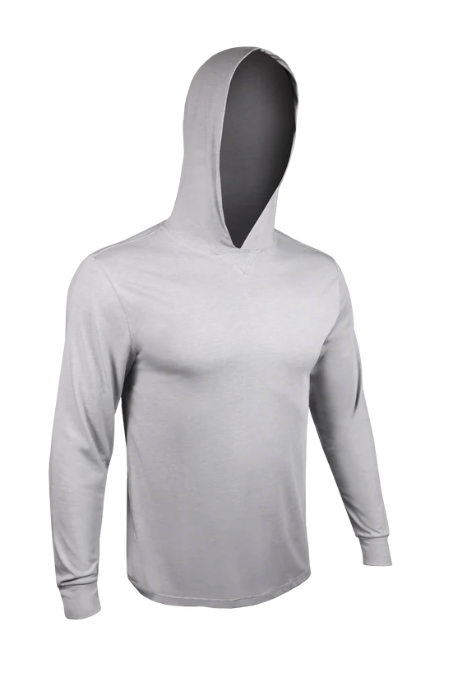 2UNDR ALL DAY LONGSLEEVE HOODED TEE HEATHERED GREY