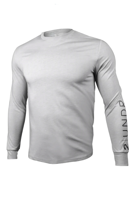 2UNDR All Day Branded Long Sleeve Crew H.Grey, men's shirt product photograph