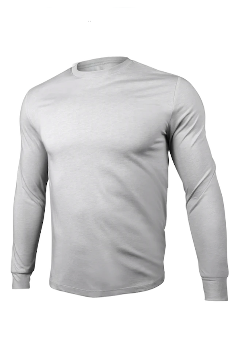 2UNDR ALL DAY LONGSLEEVE CREW TEE HEATHER GREY