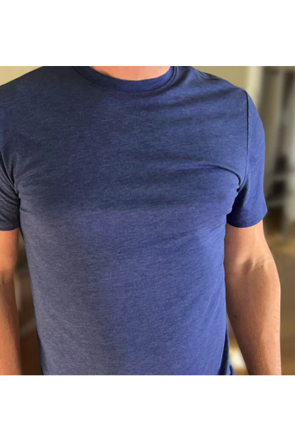 2UNDR ALL DAY CREW TEE HEATHERED NAVY