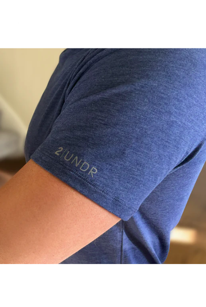 2UNDR ALL DAY CREW TEE HEATHERED NAVY