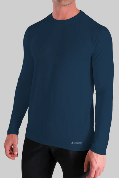 2UNDR LUXURY LONG SLEEVE CREW PACIFIC NAVY