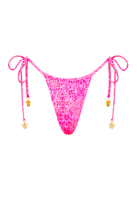 KULANI KINIS MICRO THONG TIE SIDE BOTTOM ROSE QUARTZ