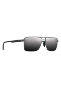 MAUI JIM PIHA - GUNMETAL BRILLANTE CON ESPEJO NEGRO/DOBLE DE PLATA A NEGRO