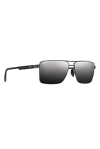 MAUI JIM PIHA - GUNMETAL BRILLANTE CON ESPEJO NEGRO/DOBLE DE PLATA A NEGRO