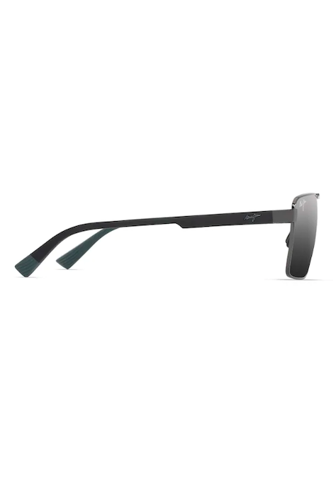 MAUI JIM PIHA - SHINY GUNMETAL WITH BLACK/DUAL MIRROR SILVER TO BLACK