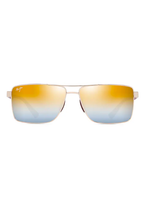 Maui Jim Piha - Shiny Gold With Burgundy/Dual Mirror Gold To Silver