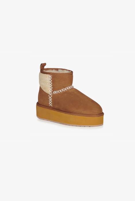 EMU AUSTRALIA STINGER KNIT FLATFORM - CHESTNUT