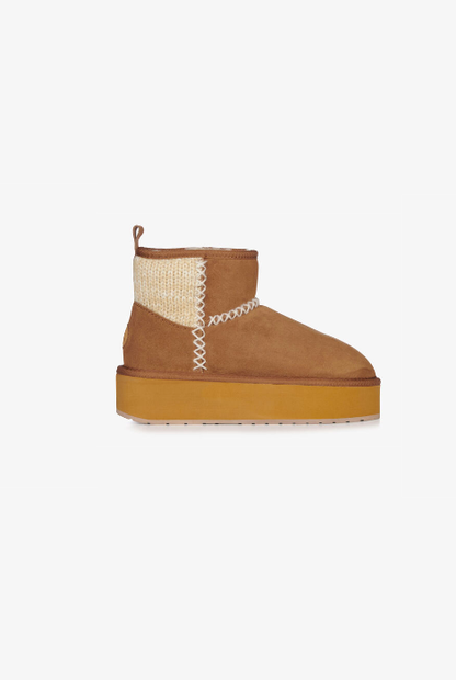 EMU AUSTRALIA STINGER KNIT FLATFORM - CHESTNUT