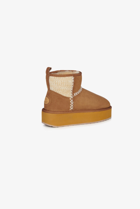 EMU AUSTRALIA STINGER KNIT FLATFORM - CHESTNUT