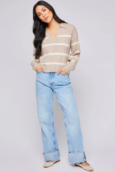 GENTLE FAWN BECKETT SWEATER - OATMEAL STRIPE