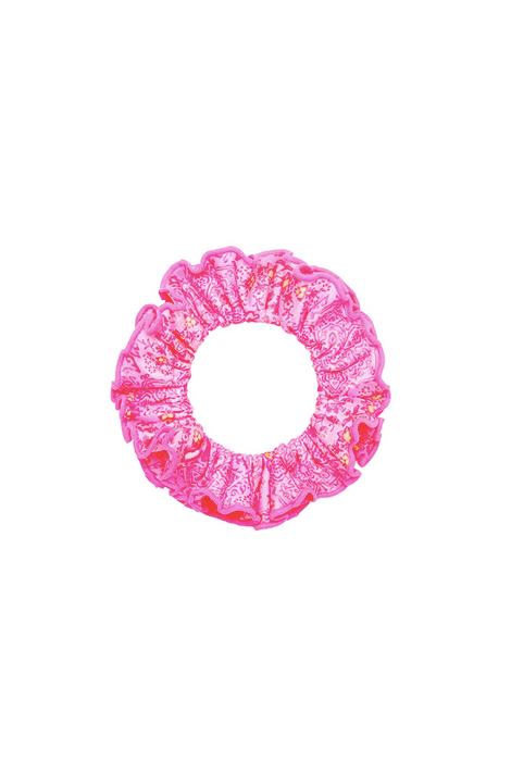 KULANI KINIS RUFFLE SCRUNCHIE ROSE QUARTZ