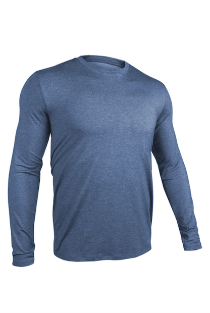 2UNDR LUXURY LONG SLEEVE CREW HEATHERED INDIGO