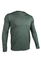 2UNDR Luxury Long Sleeve Crew - Heathered Forest Green, men's shirt product photograph