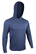 2UNDR All Day Branded Hooded Long Sleeve Tee Heather Navy, men's shirt product photograph