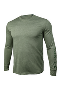2UNDR All Day Branded Long Sleeve Crew Heather Green, men's shirt product photograph