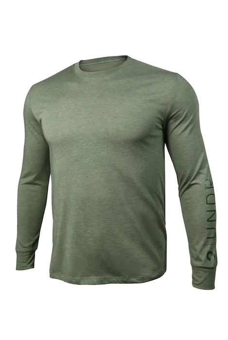 CAMISETA DE MANGA LARGA CON MARCA 2UNDR ALL DAY VERDE JASPEADO