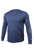 2UNDR All Day Branded Long Sleeve Crew Heather Navy, men's shirt product photograph