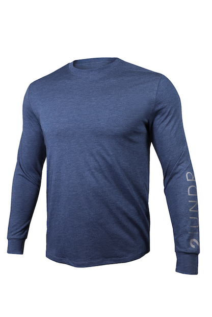 2UNDR ALL DAY BRANDED LONGSLEEVE CREW HEATHER NAVY