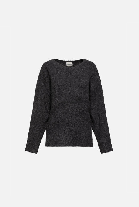 KUWALLA TEE BOUCLE BOATNECK SWEATER - CHARCOAL