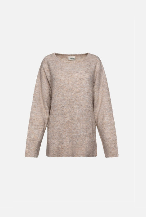 Kuwalla Tee Boucle Boatneck Sweater - Melange Beige