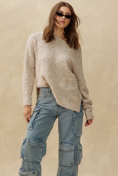 KUWALLA TEE BOUCLE BOATNECK SWEATER - MELANGE BEIGE