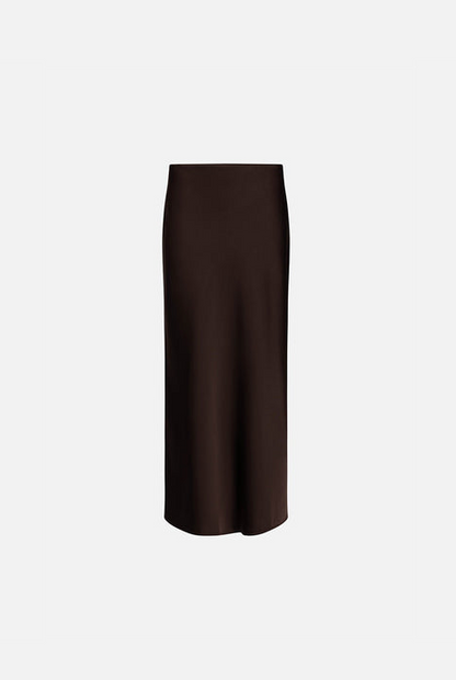 Kuwalla Tee Bias Cut Satin Slip Skirt - Truffle Brown